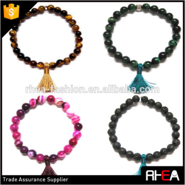 natural stone bead bracelet,tassel bracelet,stretch bead bracelet