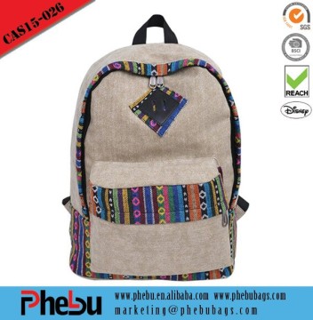 Dye printed cute canvas backpack