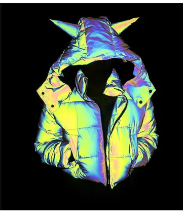 Custom Reflective Cropped Jacket Women Wear 2021 Winter