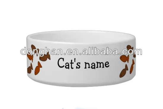 new design customized slogan Cat biscuit treats cat bowls made in China