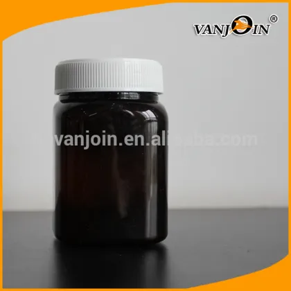 200ml PET Brown Wide Mouth Jars with white caps