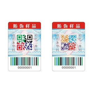 Changing color QR code hologram sticker