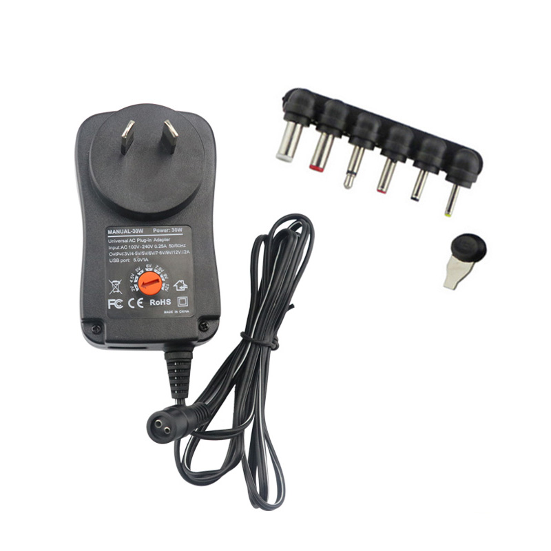 30W Universal Wall Mount Charger Adjustable Voltage