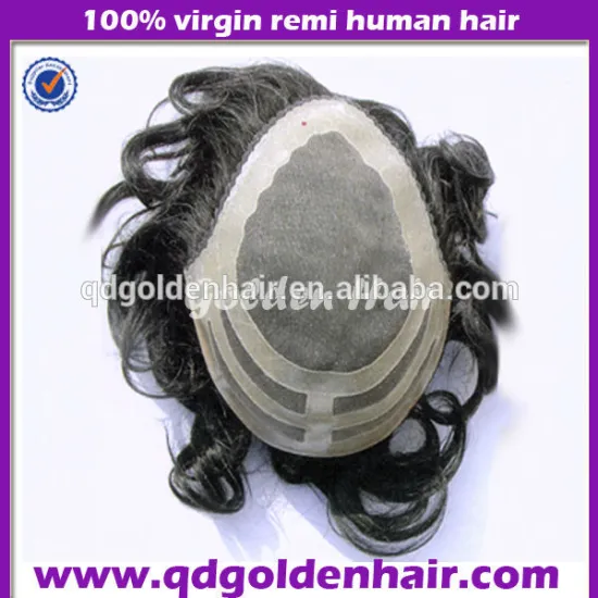Golden Hair Popular Full Lace Hair Piece Toupee For Black Men