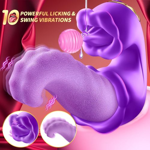 Rose Sex Toys Língua realista com vibradores de impulso
