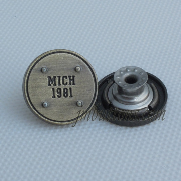 custom logo fashion design metal button for jacket