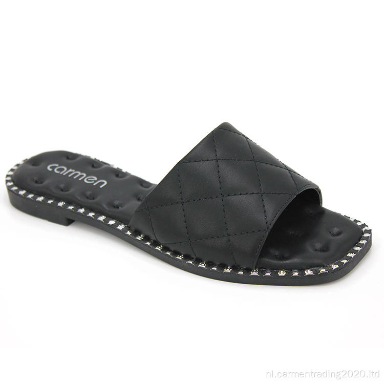 Groothandel zomer dames pantoffels bedrukte platte sandalen