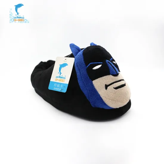China Factory Supply house furry cartoon superman slippers for kids