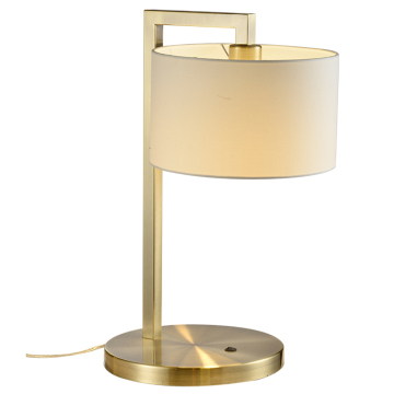 Modern Brass Table Lamp with Base Switch for Hotel Bedroom Lighting