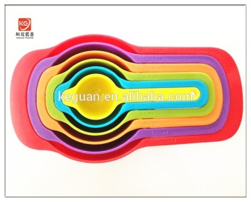 KG-0016 popular high quality colorful plastic 6pc measuring spoon set