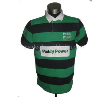 High quality heavy cotton Striped men's Rugby shirt