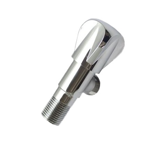 High Pressure Chrome Plated Toilet 90 Degree Angle Valve With Plastic Handle 1/2
