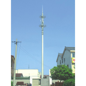 Torre de telecomunicações galvanizada com mastro de tubo de aço