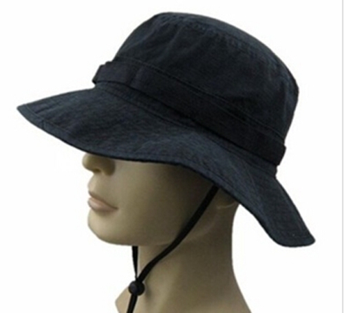 Heavy Washed Canvas Self Strap Leisure Fisherman Bucket Hat