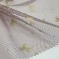 Polyester-Mesh-Stoff mit goldenem Pony-Stern-Foliendruck