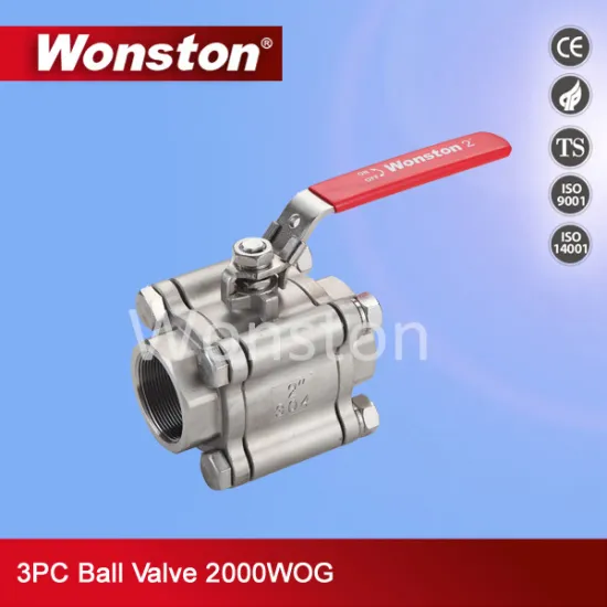 Stainless Steel 3PC Ball Valve Full Port 2000wog