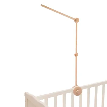 Newborn Baby Rotating Mobile with Wooden Beech Crib Holder: Elegant Nursery Decor