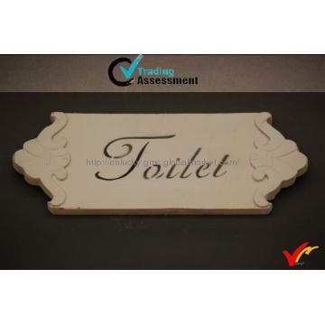 White wooden name plate