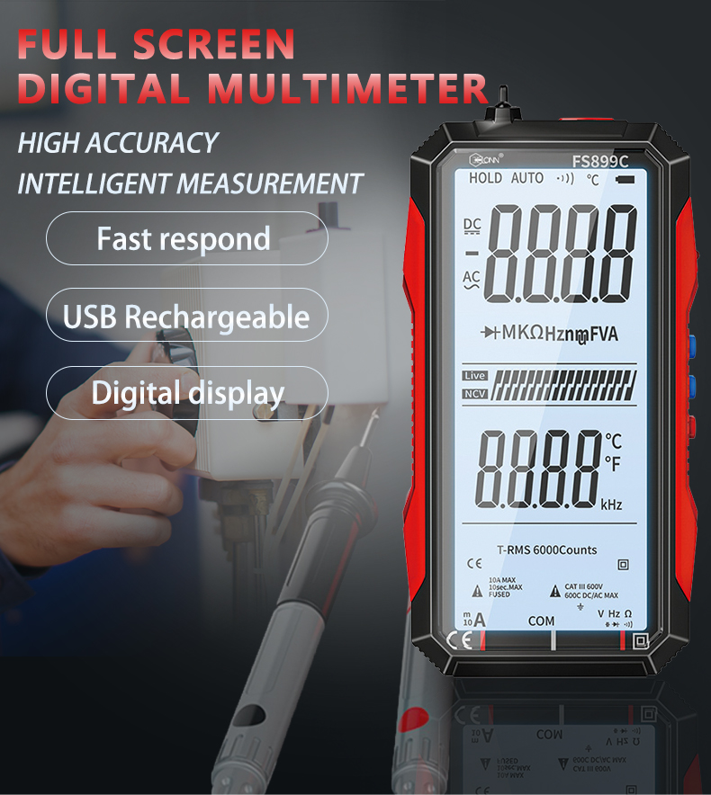 FS899C smart multimeter full screen multimeter digital multimeter