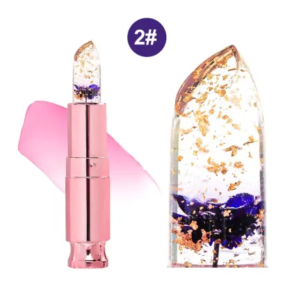 Transparent Moisturizing Temperature Color Changing Flower Jelly Lipstick