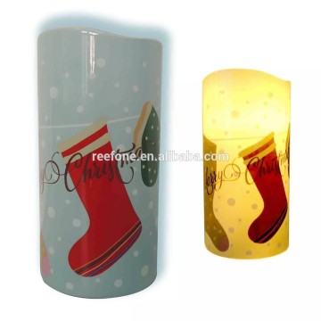 Christmas Hot Sox Digital Printed Flameless LED Candle