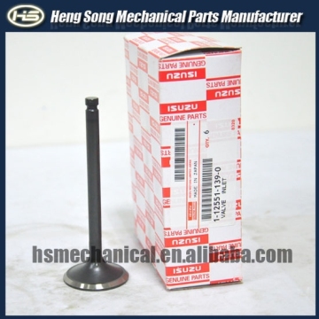 excavator engine parts 6BD1 intake exhaust valves 1-12551-139-0 1-12552-025-0 in stock