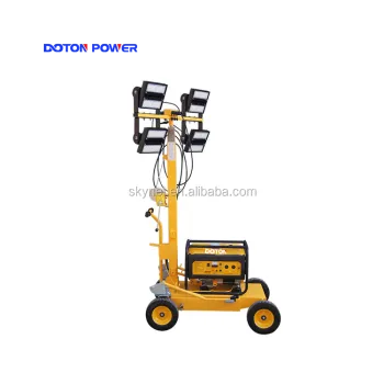 4*150W LED Portable Light Tower Trailer Telescopic Mast