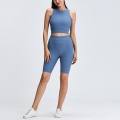 Conjunto de top y pantalones cortos de gimnasia para mujer