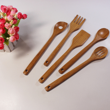 Factory supply kitchen bamboo or wooden spoon set with long handle