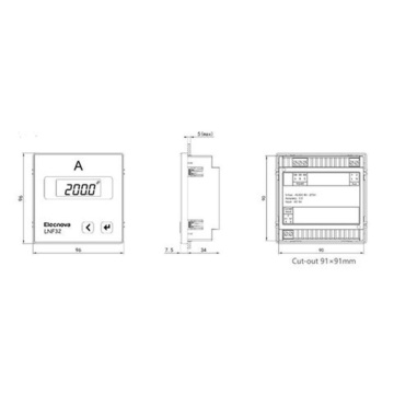 LNF32 Medidor de corrente digital CA de 1 fase com RS485