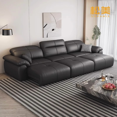 Роскошный модульный кожаный диван с откидной спинкой