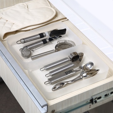 Organisateur de tiroir de cuisine en plastique pour l'argenterie et le plateau de rangement des couverts