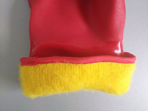 Guantes de PVC rojo a prueba de caché