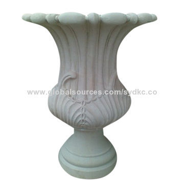 Hand-carved Large Garden White Stone Vase