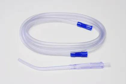 single-use sputum suction tube with yankauer handle