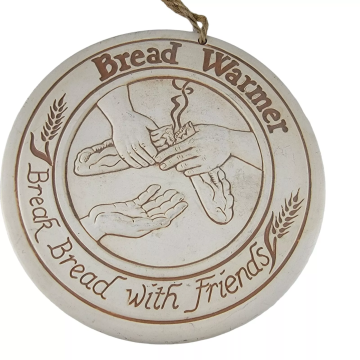 Bun & Bread Warmer Stone Stoneware - Break Bread with Friends Thanksgiving Day Gifts