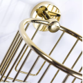 Brass Gold Polished Wall Hanging Bathroom Shelf Baskets