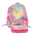 Sac de sac à dos en peluche couleur dégradé sac coloré pour les enfants et les élèves
