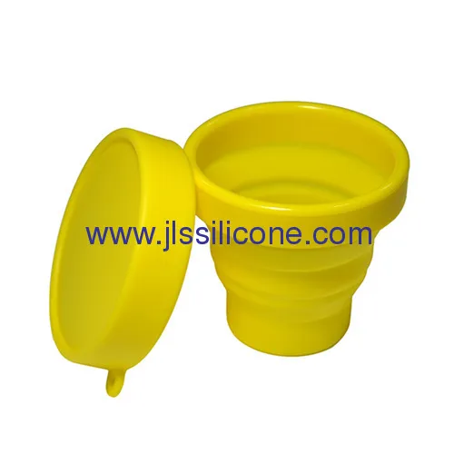 Collapsible Silicone Rubber Cup With Lid 