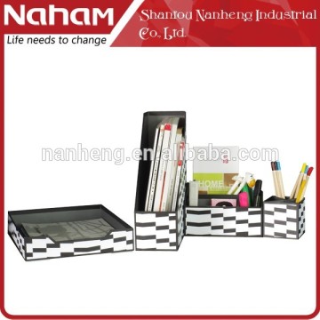 NAHAM Wholesale Promotion 4PCS Printed Paper Office Desk Organizer Set