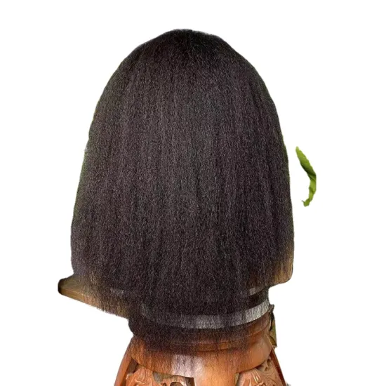 Wholesale 100% Virgin Raw Human Hair Headband Wig: 16\" Kinky Straight for Black Women
