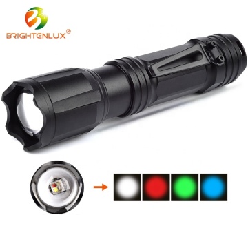Hot Selling High Lumen 4-Color Tactical Flashlight with Super Bright LED for Hunting