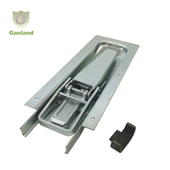 GL-12118 Zinc Plated Steel Truck Lock with Spring Loaded Plant on Steel Recessed Lock Catch Handle, 330mm Length, 1.5kgs Weight
