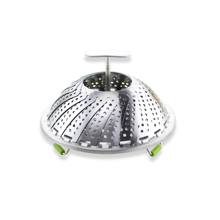 Cesta plegable de acero inoxidable para vaporizadores de vegetales con pies