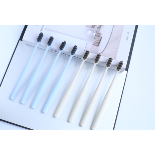 Disposable wheat straw handle adult toothbrush