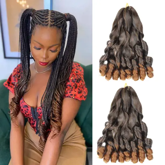 20Inch Loose Wave Spiral Curls Synthetic Crochet Braids Hair Extensions Pre Stretched Braiding Hair For Black Women Hair
