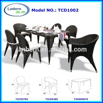 furniture of rattan Outdoor Garden Rattan Dining Sets TCD1002