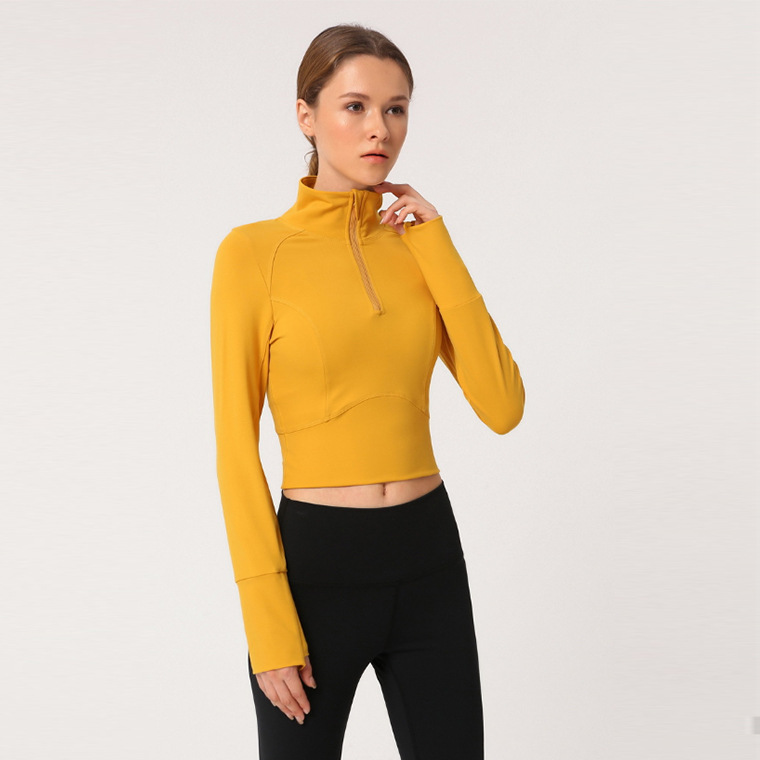 long sleeve yoga crop top hoodie  (6)