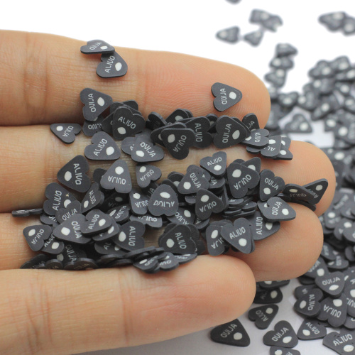 Black Heart Letters Slice Polymer Clay Sprinkles For Crafts Making DIY Slime Filler Material Nail Art Decoration Accessories