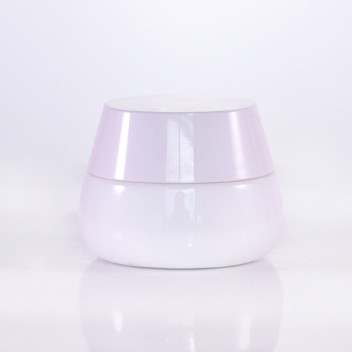 Natural opal white glass cream jar for skincare